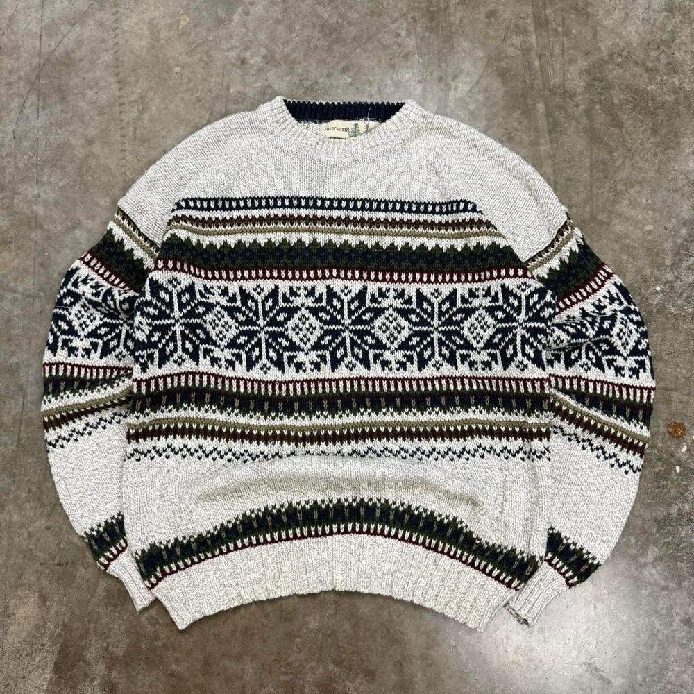 Vintage Fieldmaster 100% Cotton Knit Sweater Size L